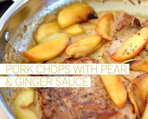 Pork Chops with Pear & Ginger Sauce
